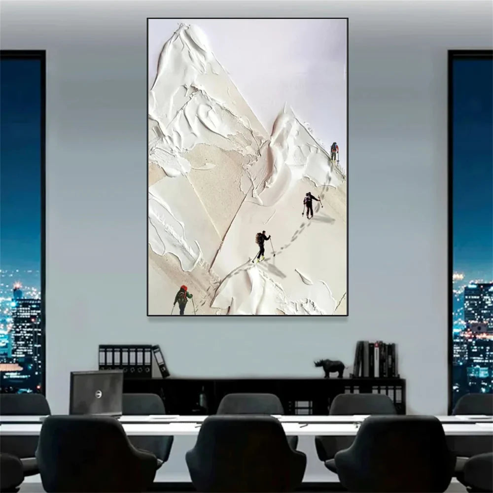 Skiing Sport Art Textured Canvas #PT004