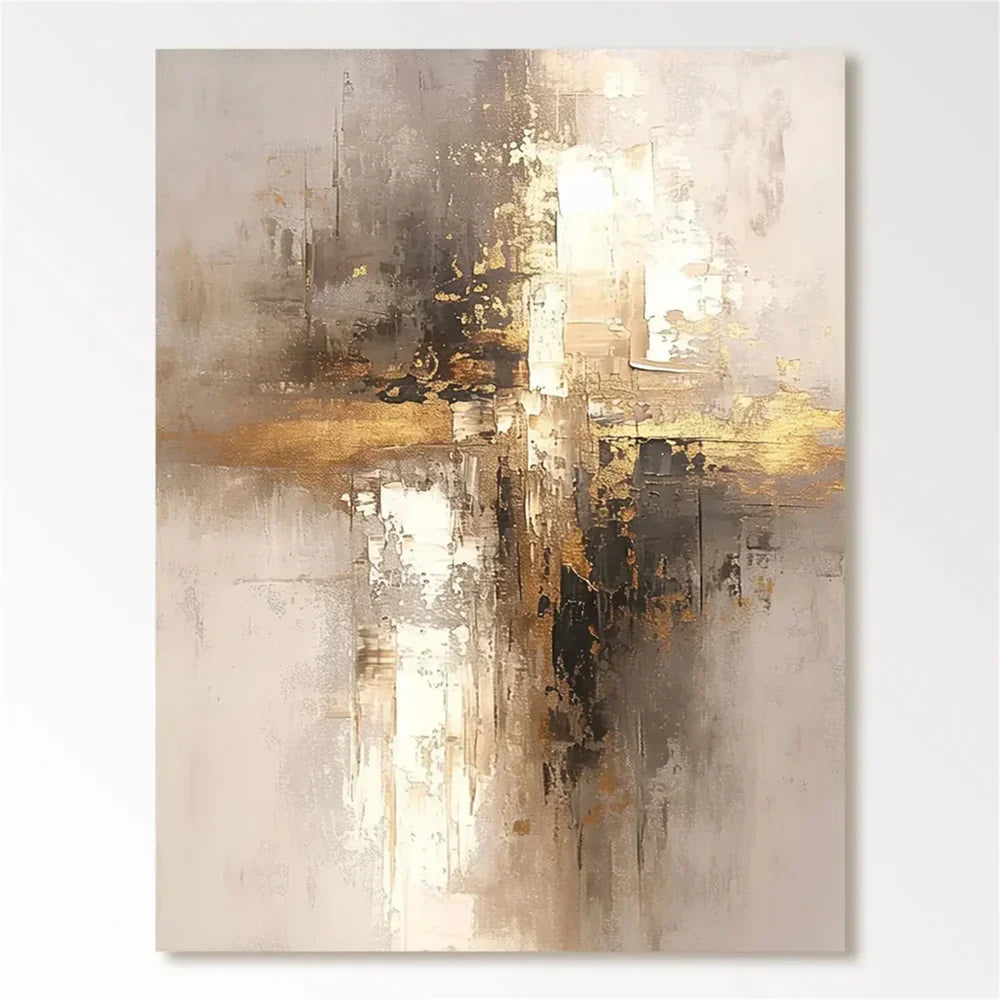Beige and Brown Abstract Wall Art #AT048