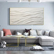 White Minimalist Textured Wall Art #MT093