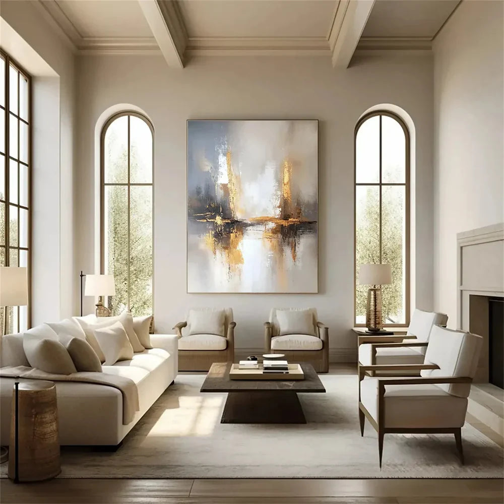 Beige and Brown Abstract Wall Art  #AT108