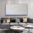 White Minimalist Textured Wall Art #MT118