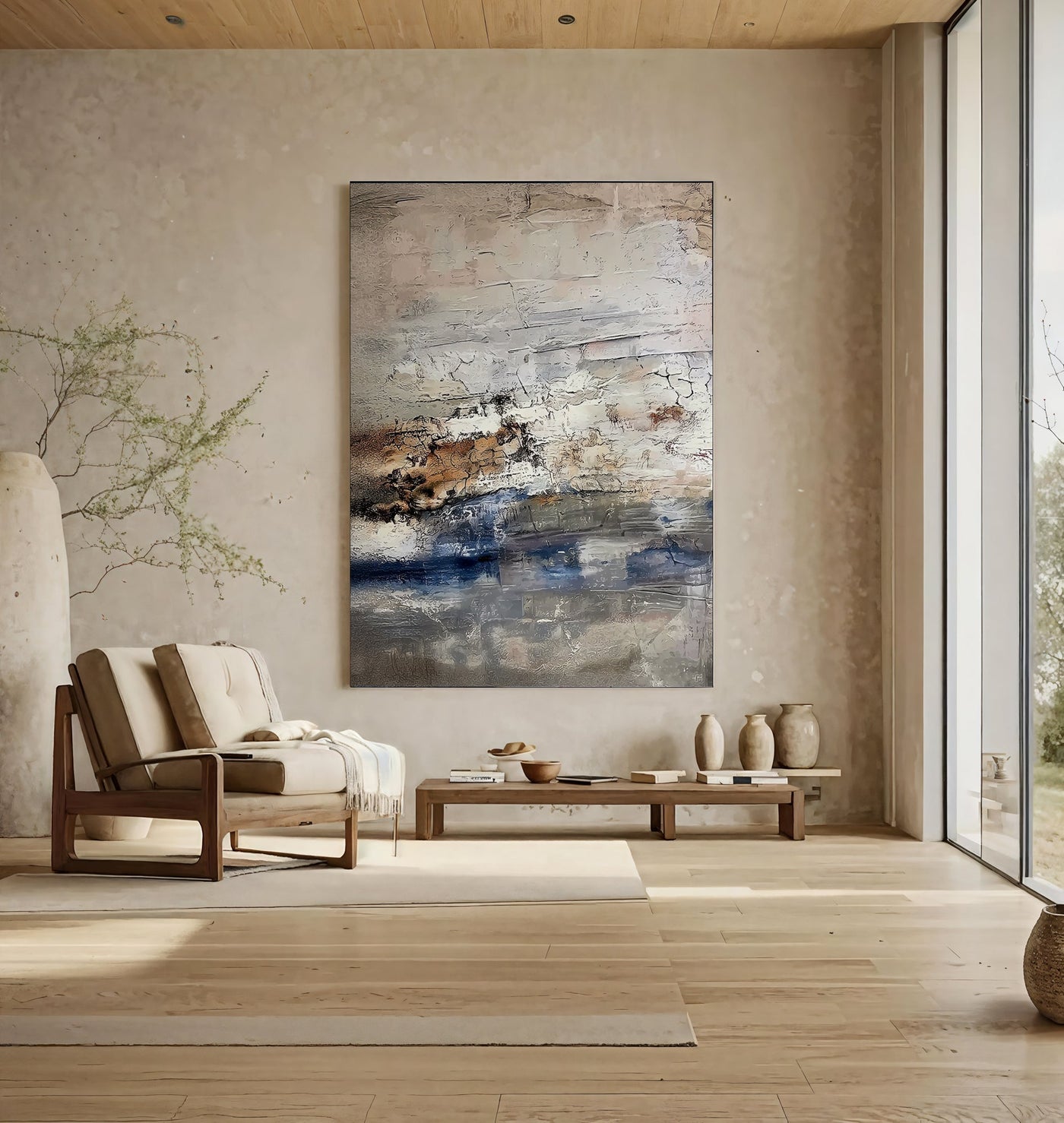 Craquelure Beige Horizons | Indigo Strata