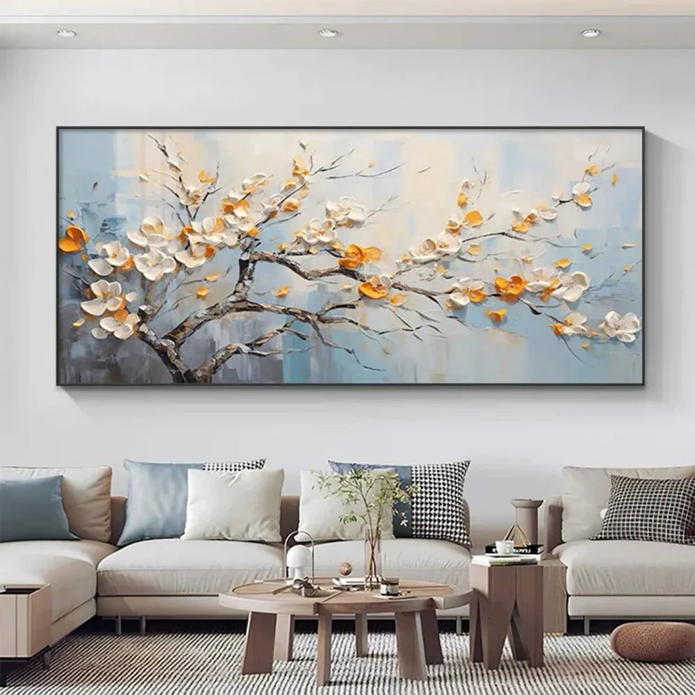Flower & Tree Textured Abstract Wall Art #SF011
