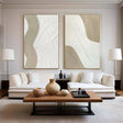 White Minimalist Textured Wall Art Set of 2 #MT028
