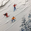 Skiing Sport Art Textured Canvas #PT008