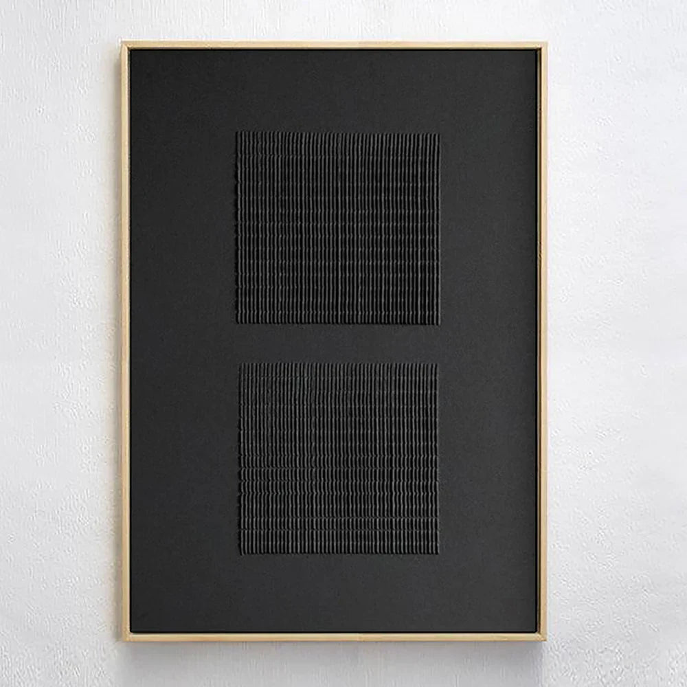 Black Minimalist Textured Wall Art #MT053