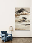 Strukturierte, ruhige Landschaft | Schwarz Beige