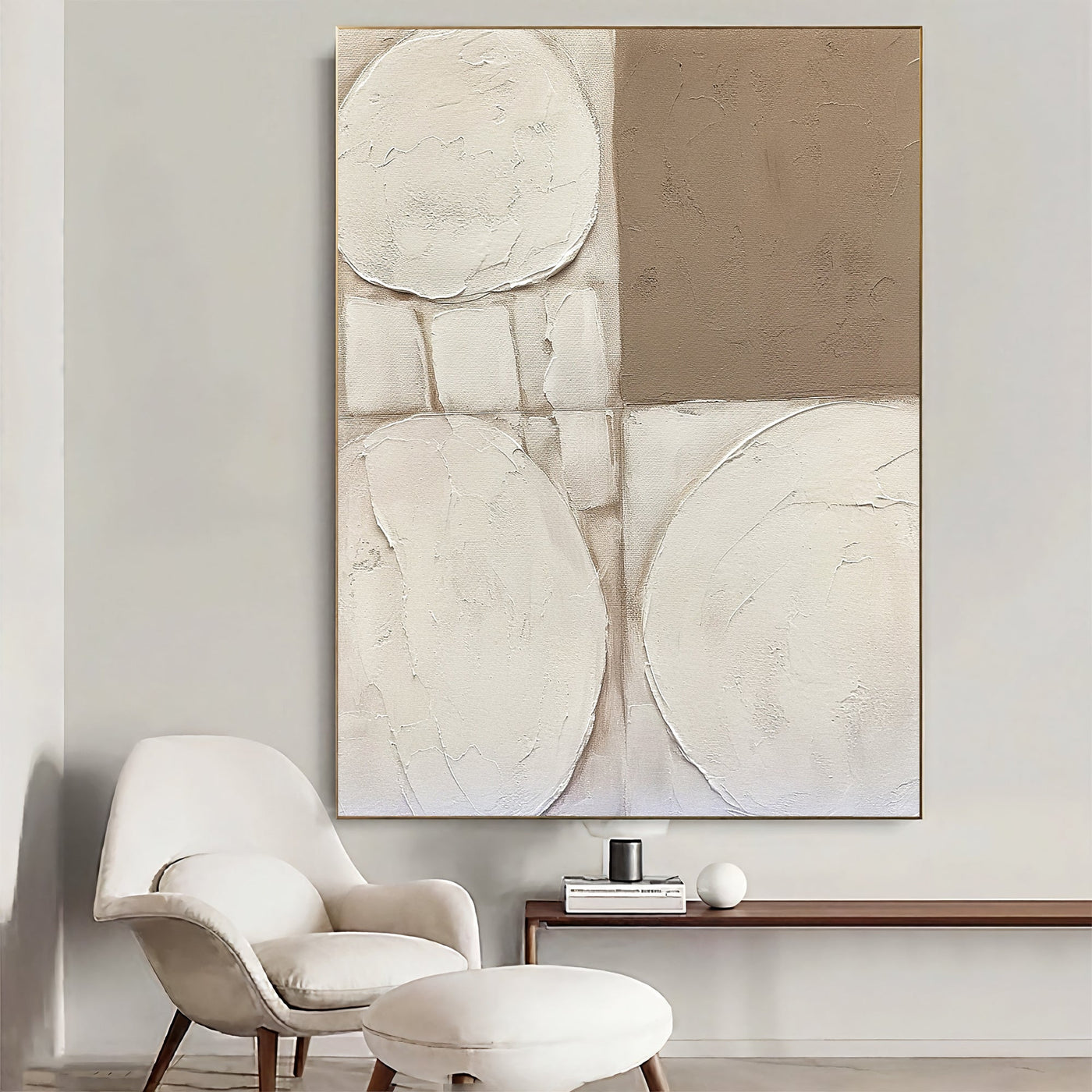 Textured Geometric Serenity | Beige Tones