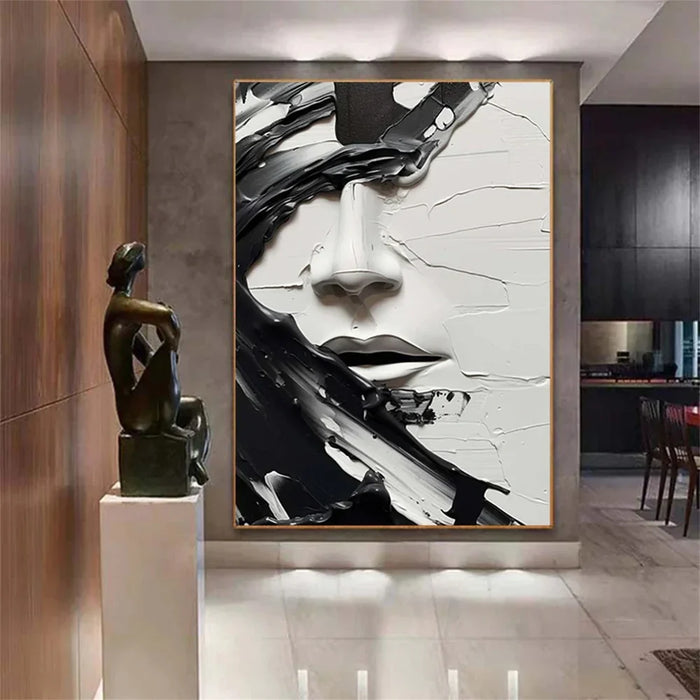 Abstract Portrait Textured Wall Art #PB006