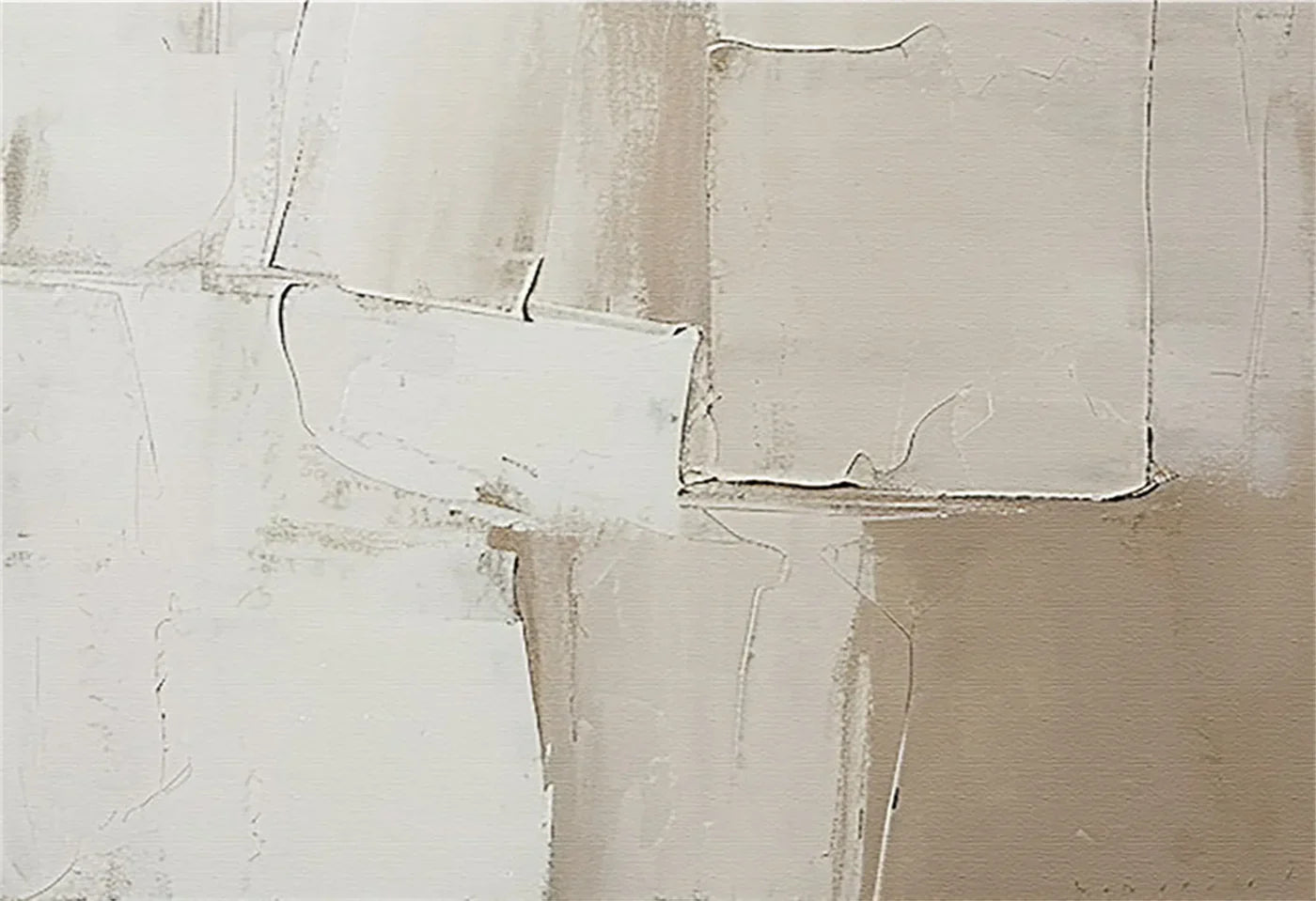 Beige and Brown Abstract Wall Art #AT010