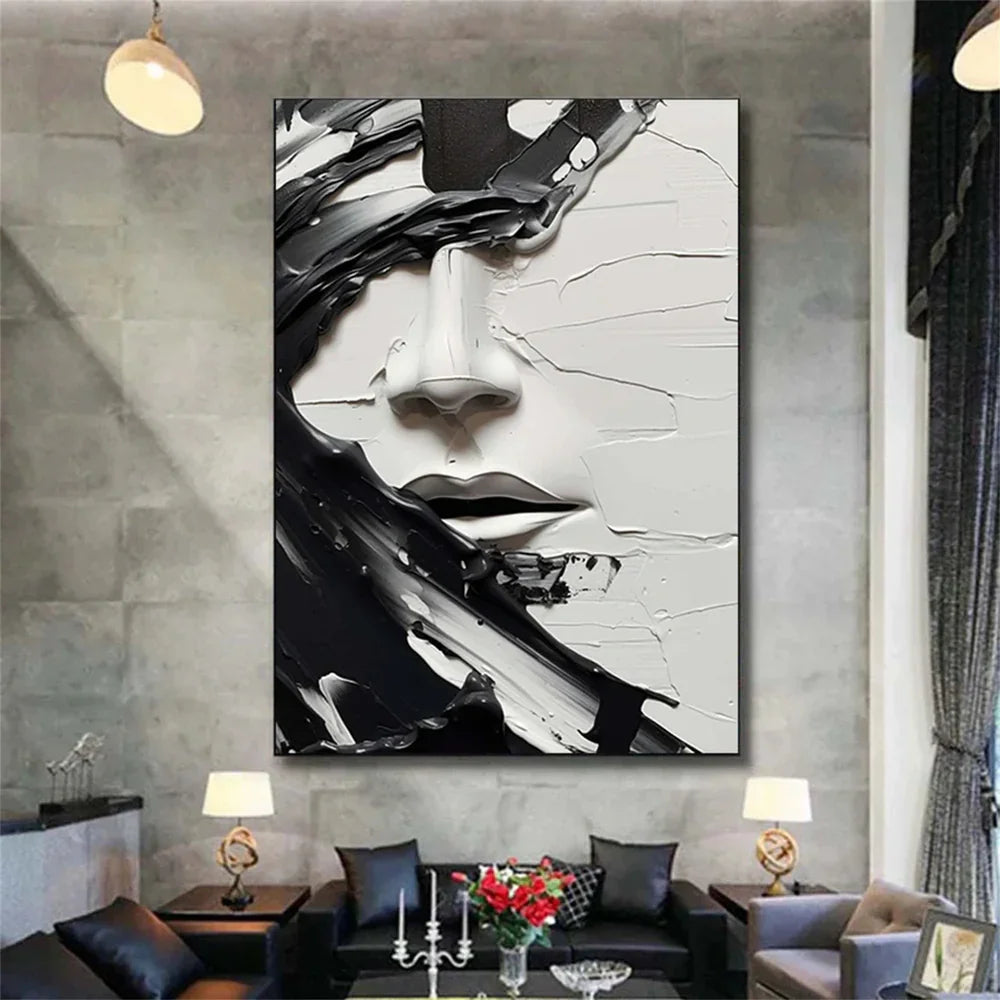 Abstract Portrait Textured Wall Art #PB006