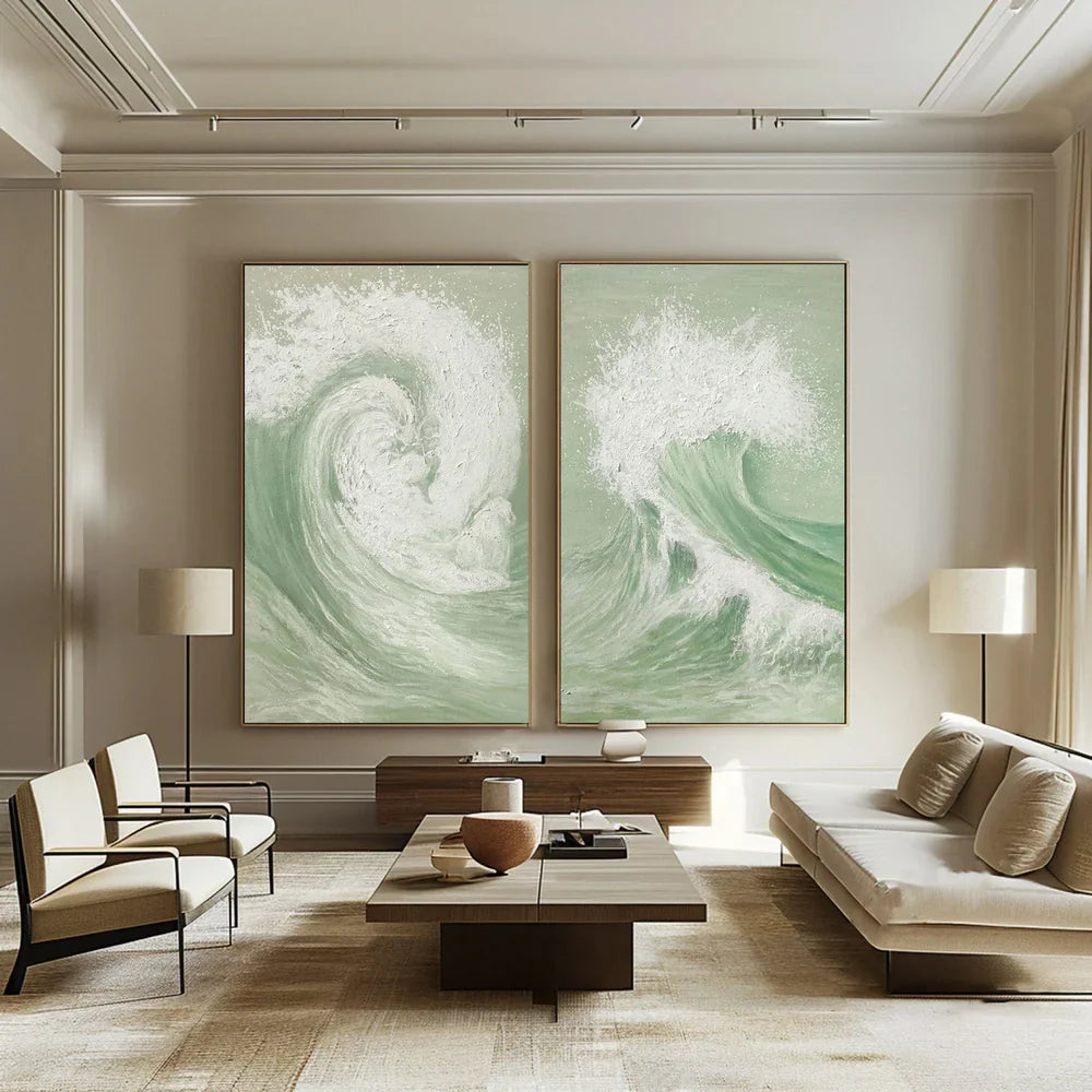 Ocean & Sky Abstract Set of 2 Wall Art #MO058