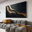 Black and Gold Minimalist Textured Wall Art #MT088
