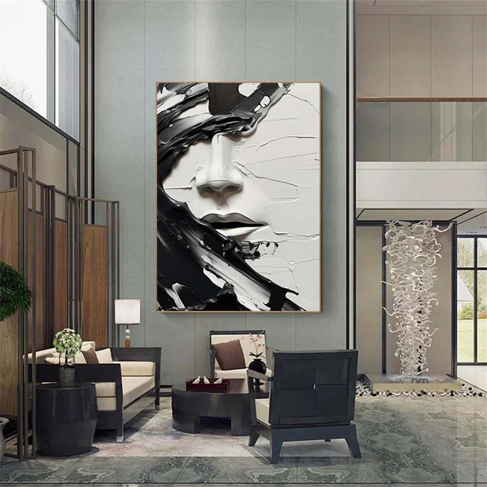 Abstract Portrait Textured Wall Art #PB006