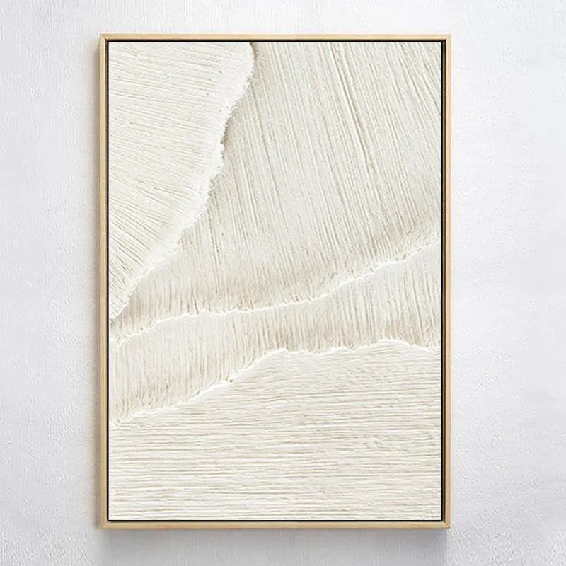 White Minimalist Textured Wall Art #MT056