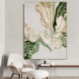 Textured Floral Impasto | Cream Verdigris