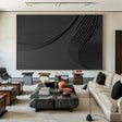 Black Minimalist Textured Wall Art #MT087
