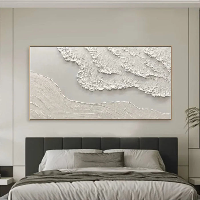 White Minimalist Textured Wall Art #MT072