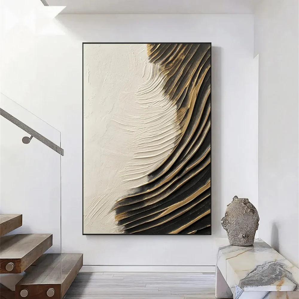 Black and White Minimalist Textured Wall Art #MT111