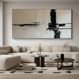 Black and White Minimalist Textured Wall Art #MT019