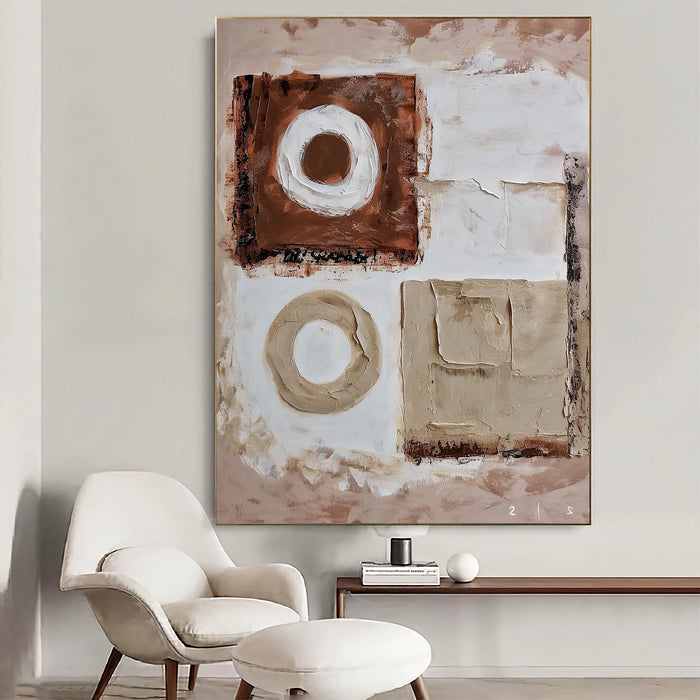 Textured Geometric Warmth | Beige Fusion