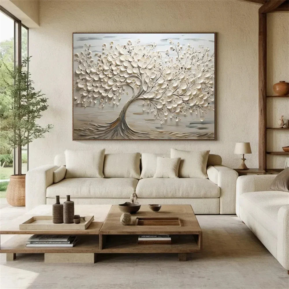 Flower & Tree Textured Abstract Wall Art #SF015