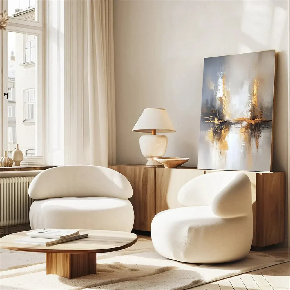 Beige and Brown Abstract Wall Art  #AT108