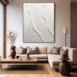 White Minimalist Textured Wall Art #MT076