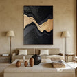 Textured Gilded Ripples | Obsidian Wave