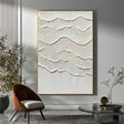 White Minimalist Textured Wall Art #MT122