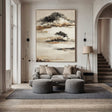 Strukturierte, ruhige Landschaft | Schwarz Beige