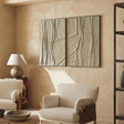 Beige and Brown Abstract Textured Wall Art Set Of 2 #AT041