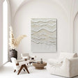 White Minimalist Textured Wall Art #MT122