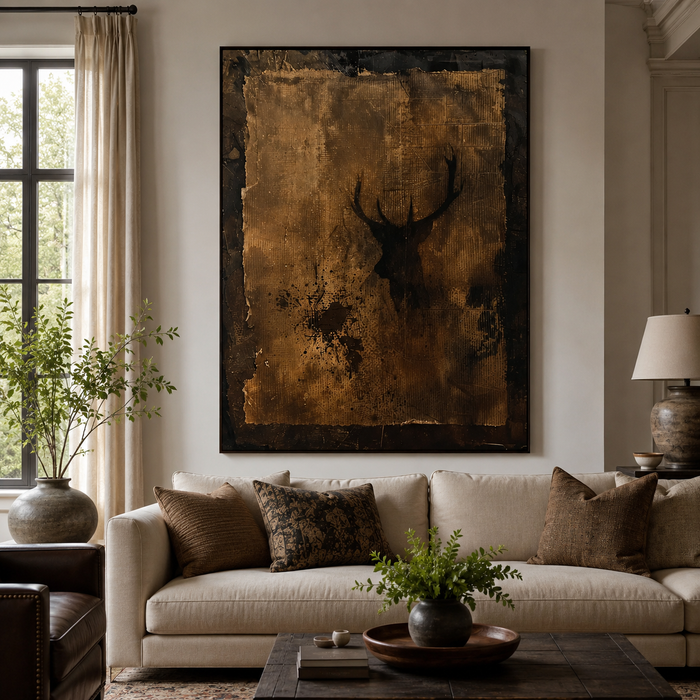 Textured Stag Art | Opulent Charm