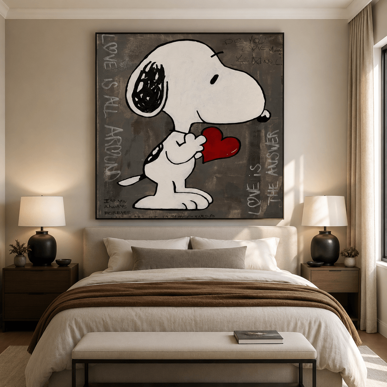 Textured Romantic Graffiti | Snoopy Heart