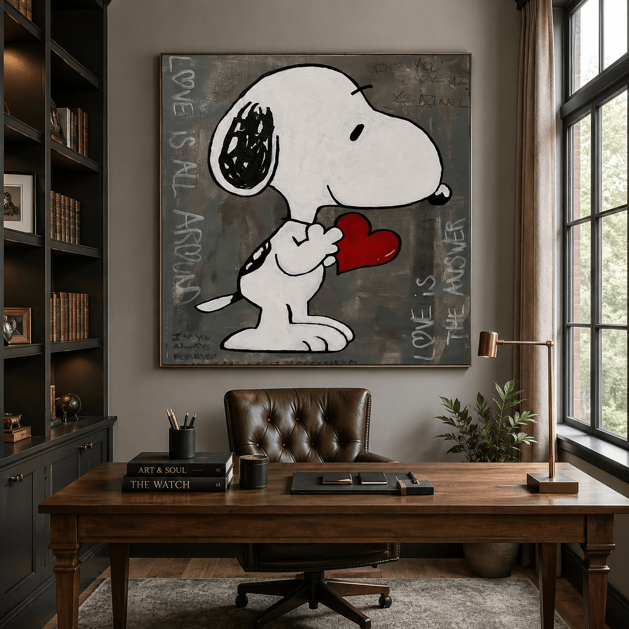 Textured Romantic Graffiti | Snoopy Heart