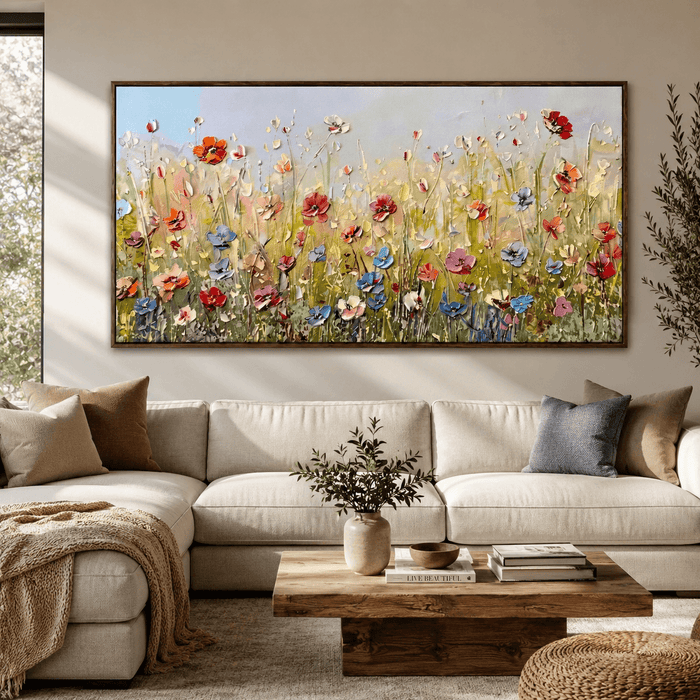 Textured Floral Meadow | Vibrant Petal Hues