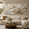 Textured Peony Opulence | Cream Gold