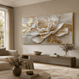 Textured Peony Opulence | Cream Gold