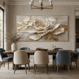 Textured Peony Opulence | Cream Gold