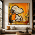 Textured Snoopy Duo | Orange Backdrop