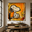Textured Snoopy Duo | Orange Backdrop