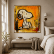 Textured Snoopy Duo | Orange Backdrop