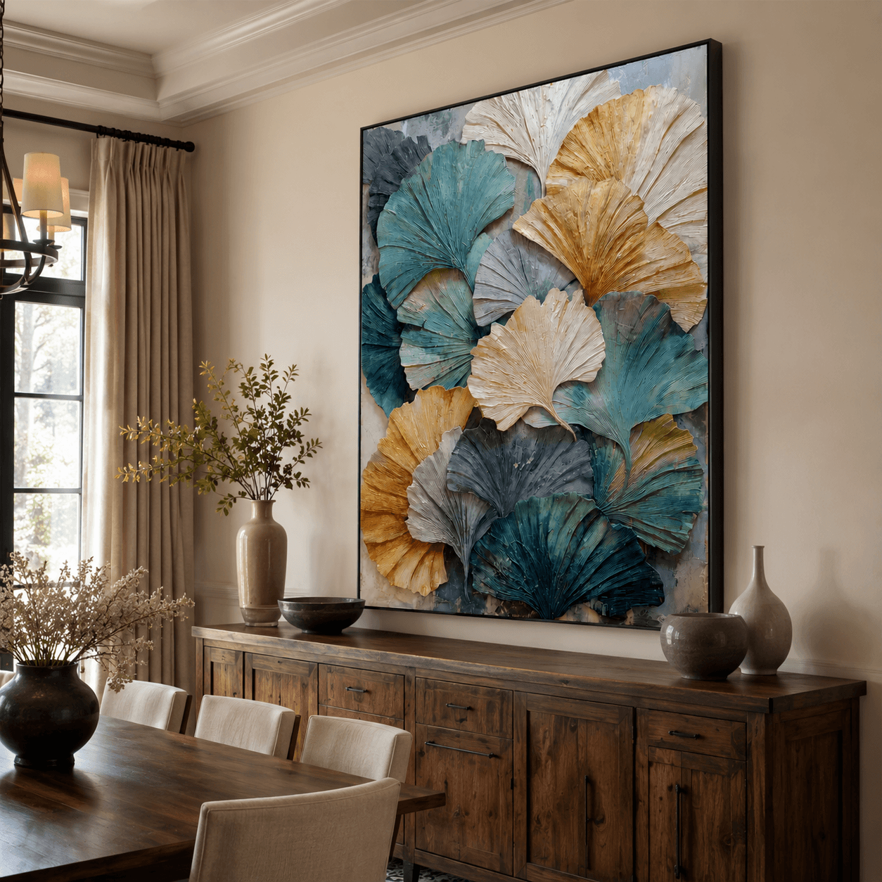 Textured Ginkgo Art | Nature-Inspired Depth