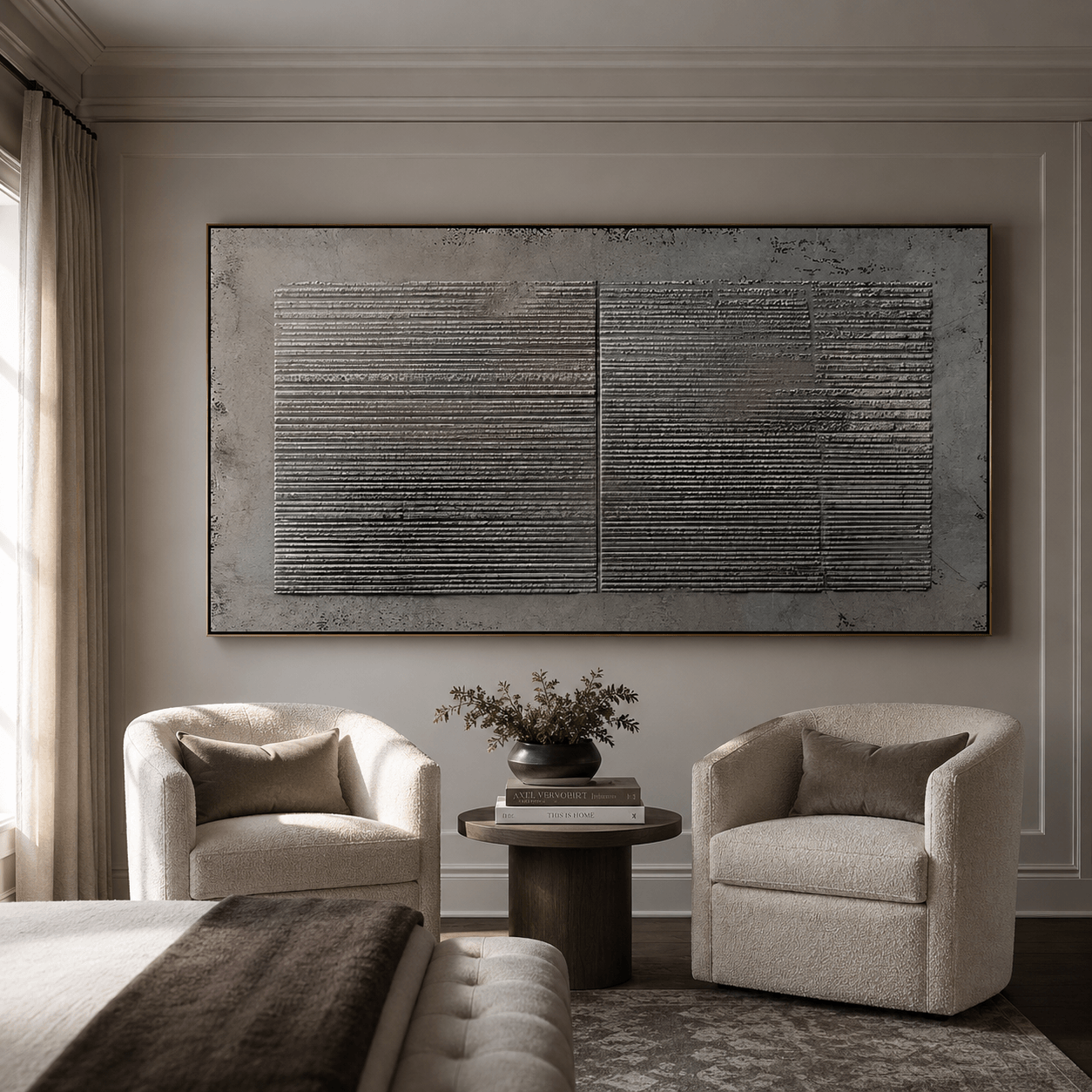 Textured Linear Composition | Elegant Tranquility