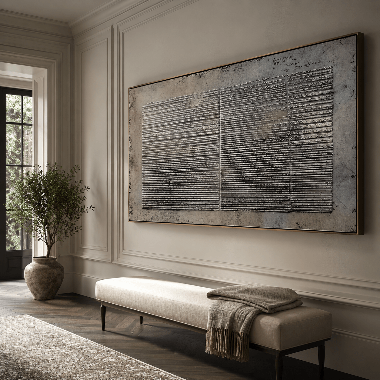 Textured Linear Composition | Elegant Tranquility