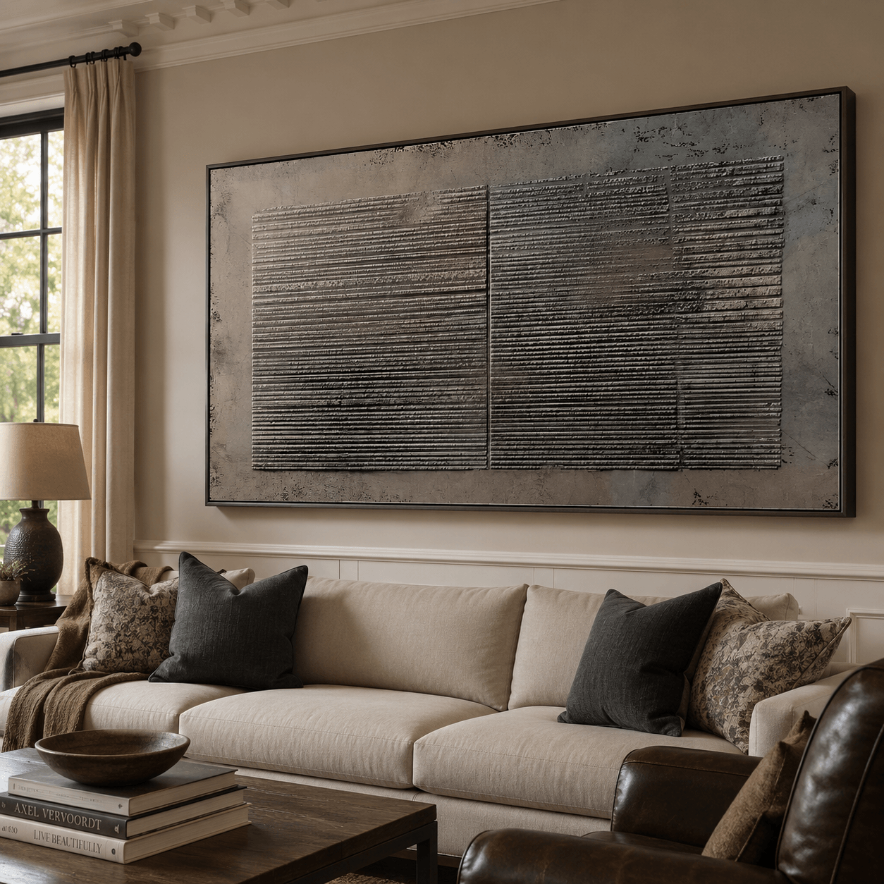 Textured Linear Composition | Elegant Tranquility