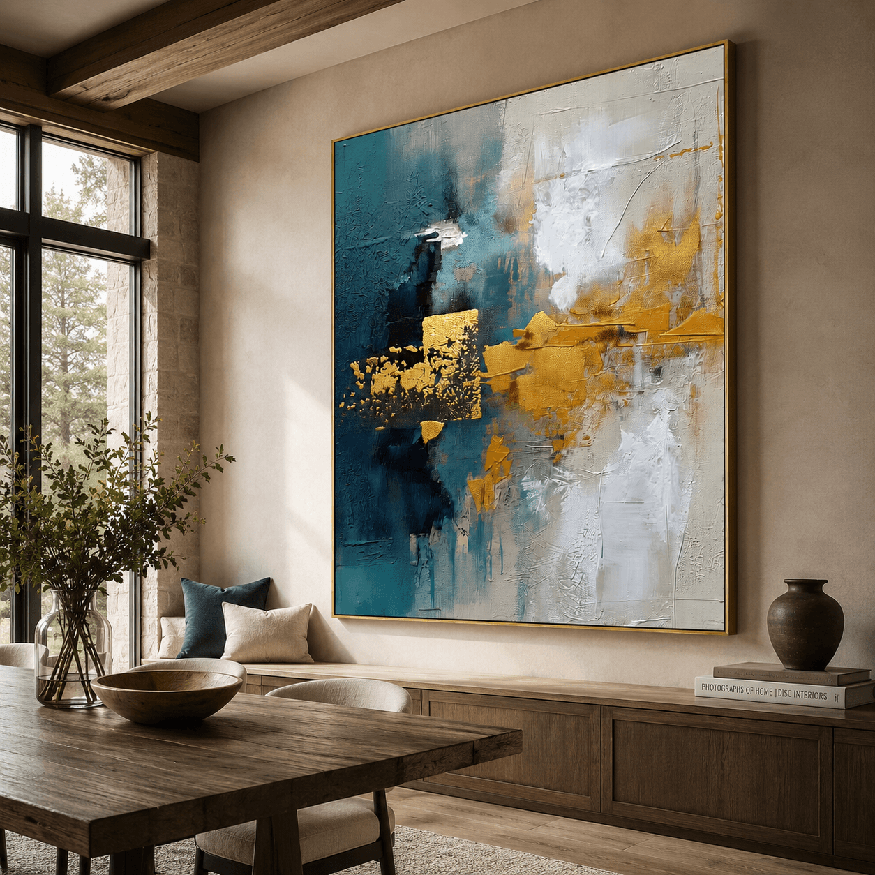 Textured Abstract Opulence | Blue Gold