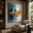 Textured Abstract Opulence | Blue Gold