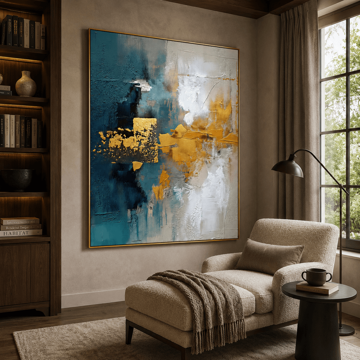 Textured Abstract Opulence | Blue Gold